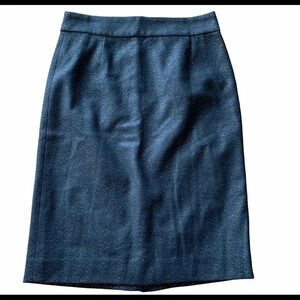 J. Crew Metallic Wool/Cashmere Blend Pencil Skirt Knee Length Lined Size 2 NWT